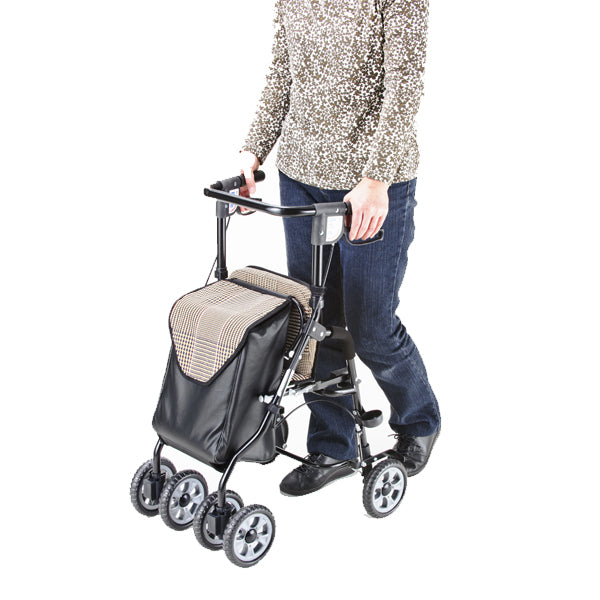 シルバーカー U字型ハンドル マキテック オアシス ローズ 黒チェック HM-355