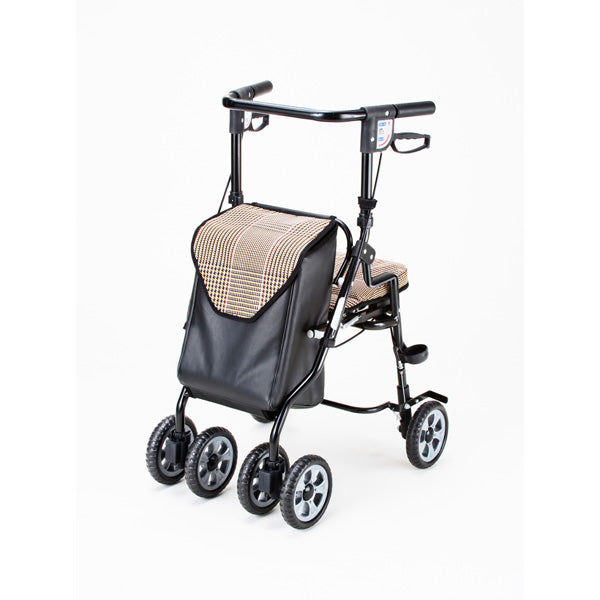 シルバーカー U字型ハンドル マキテック オアシス ローズ 黒チェック HM-355