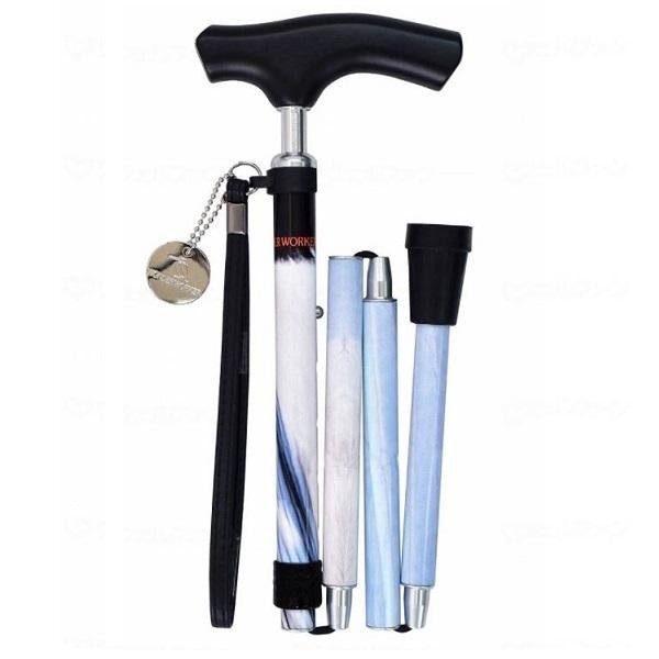 島製作所 ワンダーワーカー折りたたみステッキ 長さ:74~84cm(5段階調節 2.5cm)