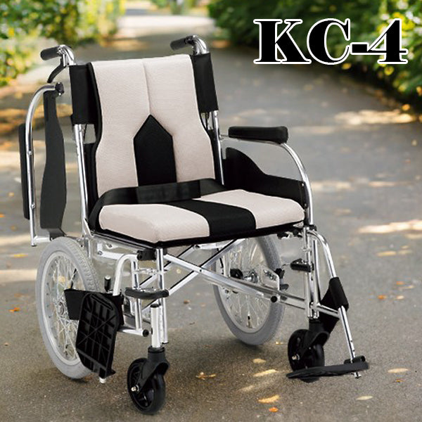 マキテック 介助式 車椅子 車いす KC-4 座面幅40cm 座面幅42cm  多機能 折りたたみ車いす アルミ製