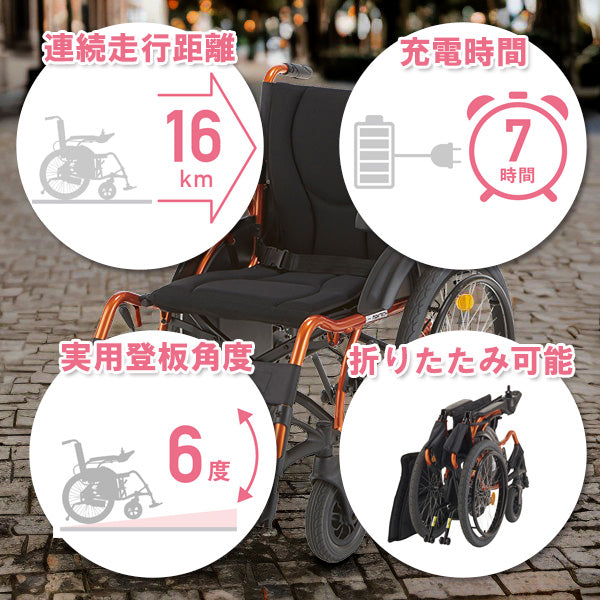 電動車椅子 折りたたみ 車いす マキテック KEY-01 【メーカー1年保証】 アルミ製