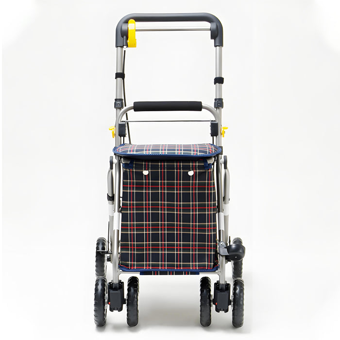 シルバーカー ミドルタイプ 紺チェック マキテック らくらくスリムW YX-300DB