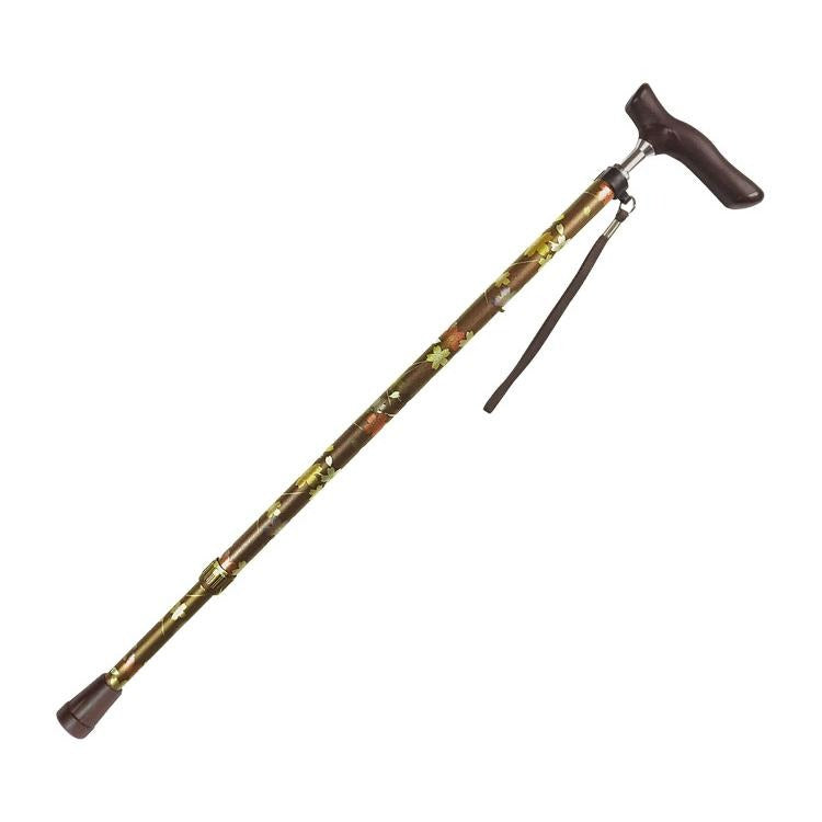 島製作所 伸縮ジョイント 和柄ステッキ 長さ:60〜92.5cm(14段階調節 2.5cm間隔)