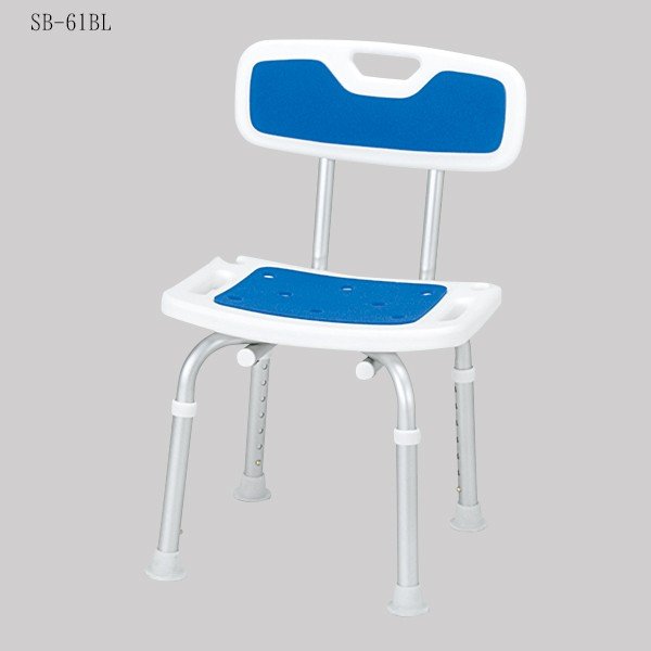 シャワーベンチ シャワーチェア 背付き シャワーベンチ ブルー SB-61BL