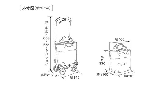 U字ハンドルタイプシルバーカー 幸和製作所(TacaoF) テイコブ おとなりカート ブレーキ付トートタイプ