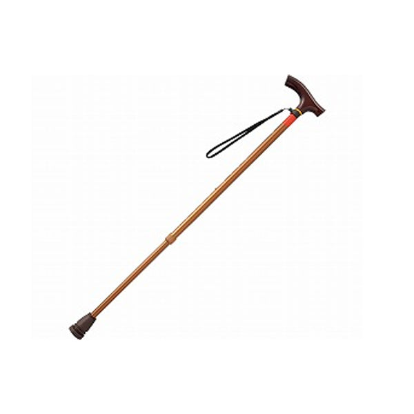 テイコブ 伸縮フレキシブルステッキ EF14 ブラウン 長さ:69.5～92cm（10段階調節）