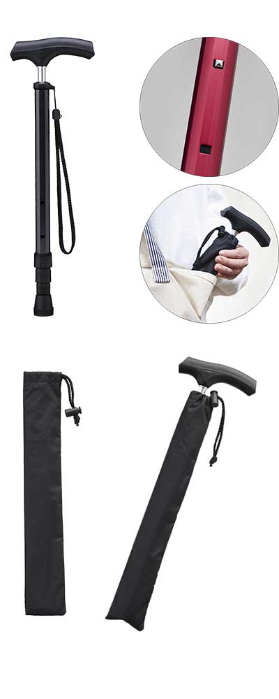愛杖 ポケットステッキ 収納時41cm 超コンパクト 軽量400g 伸縮杖 - ケイ・ホスピア