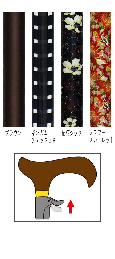 島製作所 無段階伸縮 ステッキ 杖 77シリーズ 長さ:66～103cm（無段階調節）
