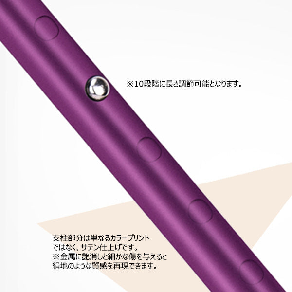 伸縮 ステッキ 杖 AS-10 長さ：67.5～90cm 10段階調節 (2.5cm間隔 ）