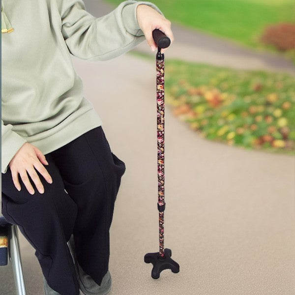 特殊杖先クワドケイン 4点杖 多点ステッキ GQC-10BX 長さ：66～91cm（8段階調節 2.5cm間隔）