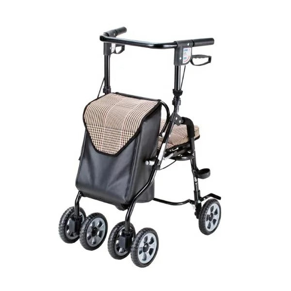 シルバーカー U字型ハンドル マキテック オアシス  ローズ 黒チェック HM-355