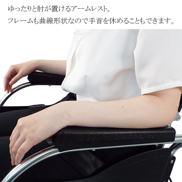 マキテック 介助式 車椅子 車いす KC-3PU DB LG 座面幅40cm 座面幅42cm 折りたたみ車いす　アルミ製