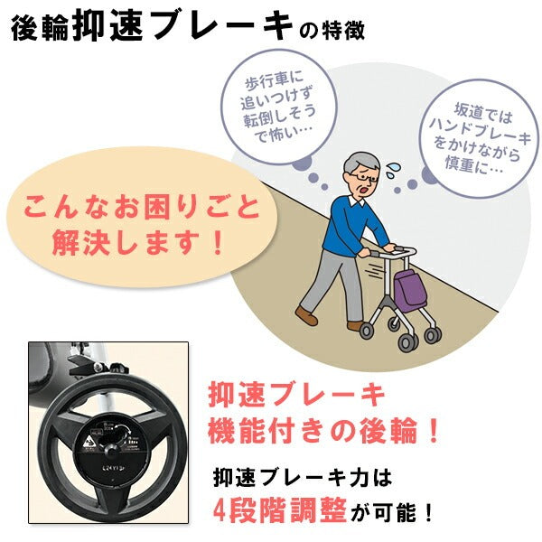 歩行車 コエル8（抑速付き） スルーン歩行車 スルー機能 段差乗り越え 抑速ブレーキ後輪キャスター