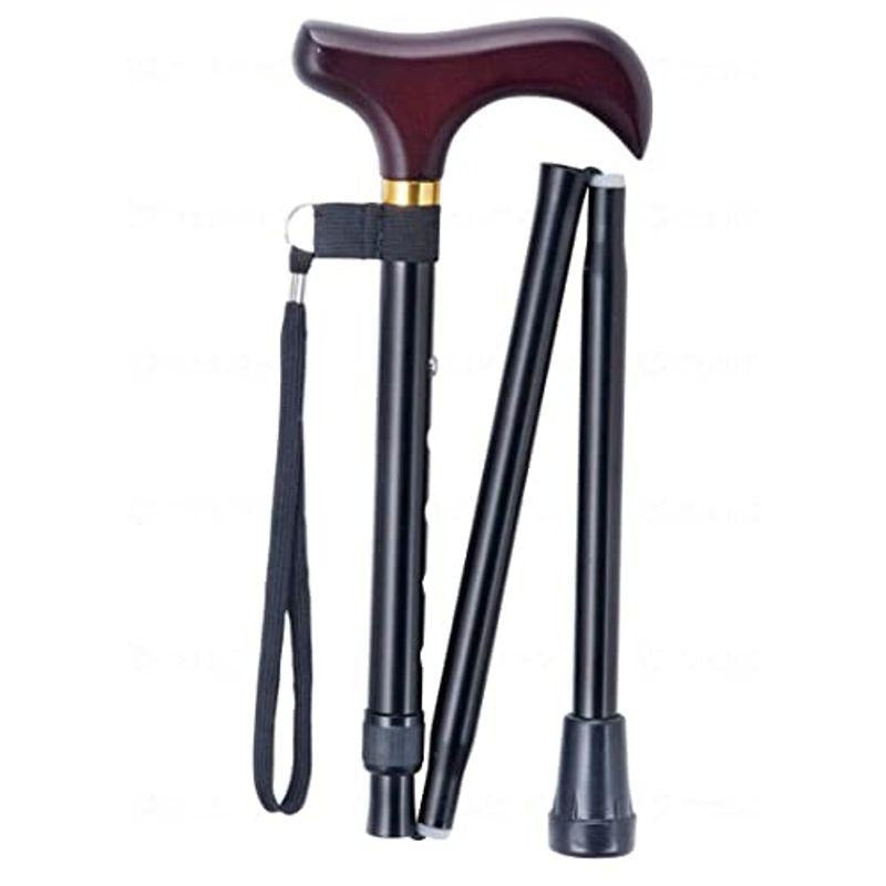 折りたたみ ショートタイプステッキ 杖 FS-3BR BK 身長目安:約128~148cm