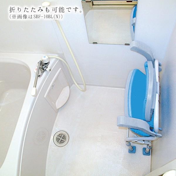 シャワーベンチ シャワーチェア 折りたたみ 背付 ソフテックミドルタイプ ライトグリーン SBM-11GR