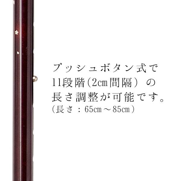 伸縮ステッキ スリムネックステッキ セーラ AS-800RE AS-800BK 長さ：約65〜85cm 11段階調節(2.5cm間隔)