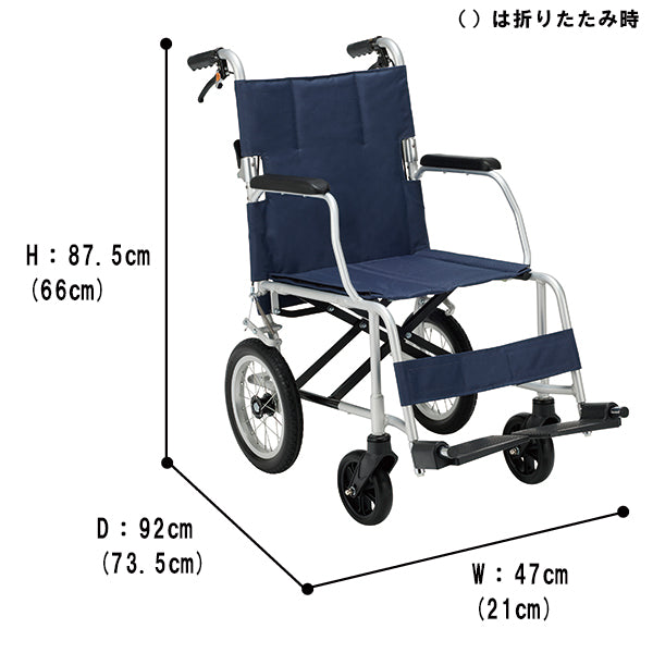 軽量 コンパクト 車いす 車椅子 NR-100SB ﾌｧｲﾝ　折りたたみ車いす　アルミ製
