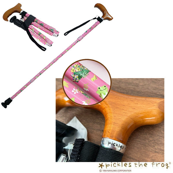 折りたたみ ピクルスステッキ  杖 かわいい柄 064219-14 身長目安:約145~164cm