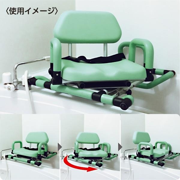 高齢者用 浴槽椅子 らくらくスライドベンチ ライトグリーン RSB-685GR マキテック