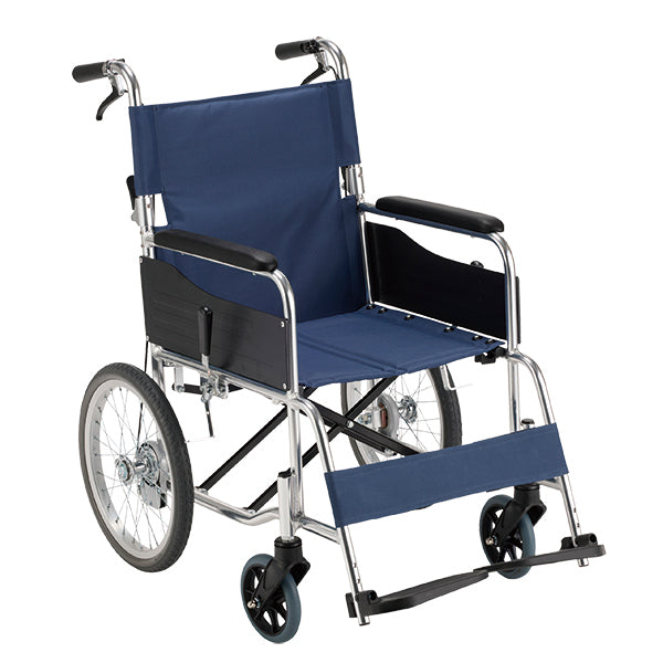 マキテック 介助式 車椅子 車いす RW-30SB 紺色 折りたたみ車いす　アルミ製