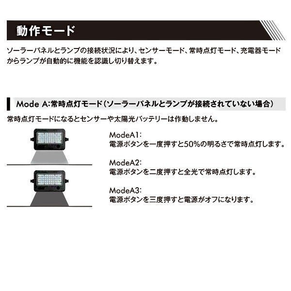 センサー付きソーラー充電式LEDライト セパレートタイプ 昼白色　MPL-SL-10S