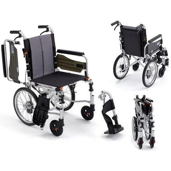 ミキ  JTN-4 サニタリ 介助式多機能車椅子 車いす ノーパンク　折りたたみ車いす