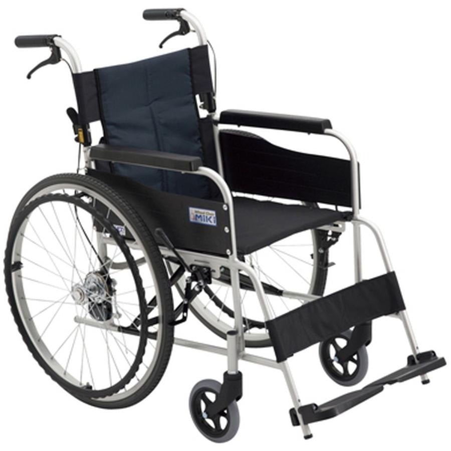 ミキ 自走式車椅子USG-1 介助ブレーキ付 背折れ　折りたたみ車いす